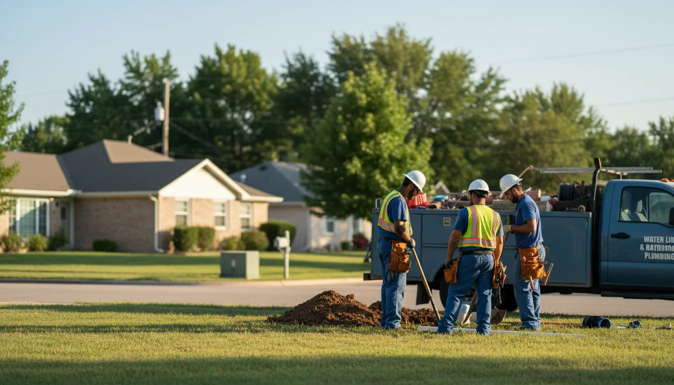 Residential water line and bathroom plumbing service in Portland, PA